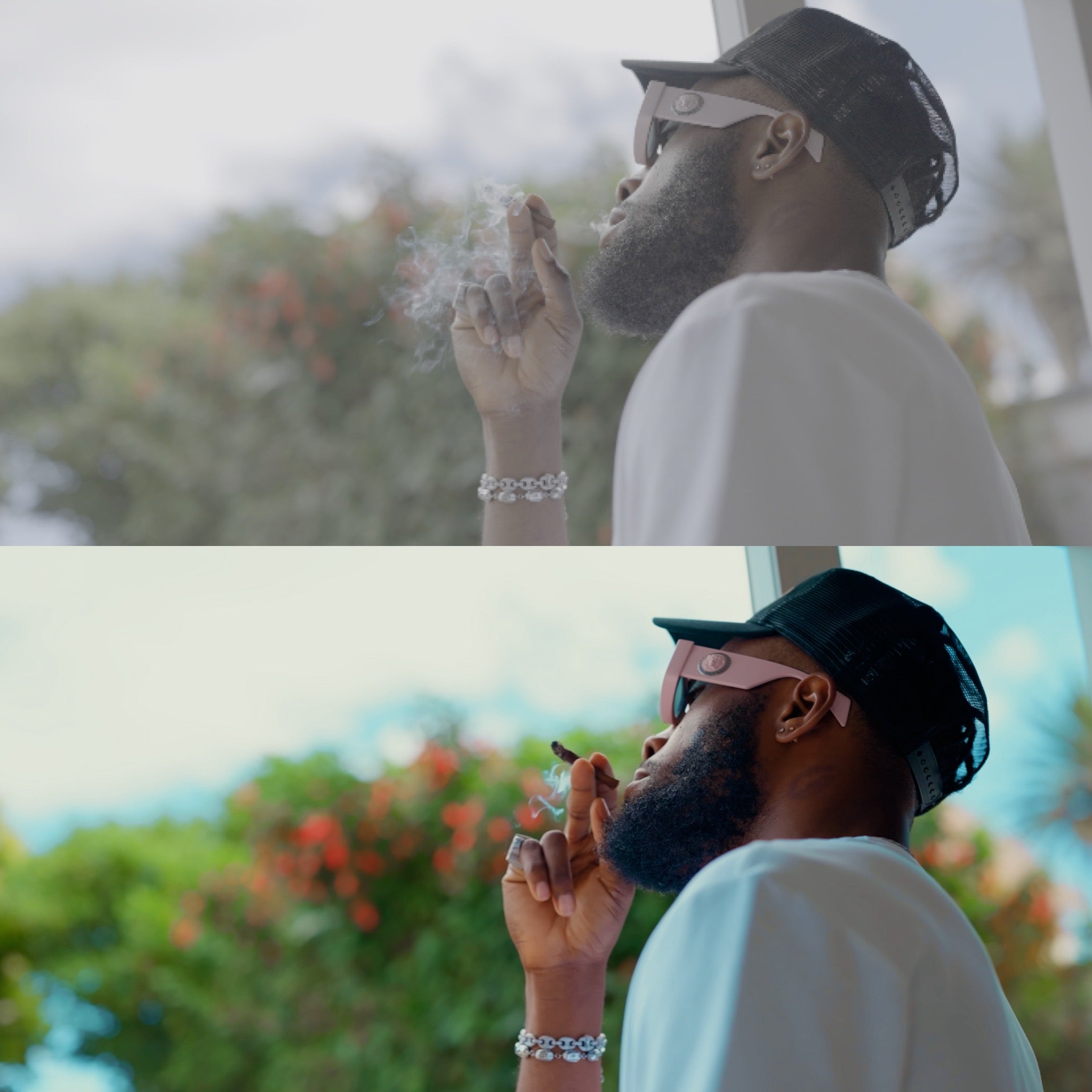 Before and after comparison showing color grading transformation using Candy LUT cinematic preset