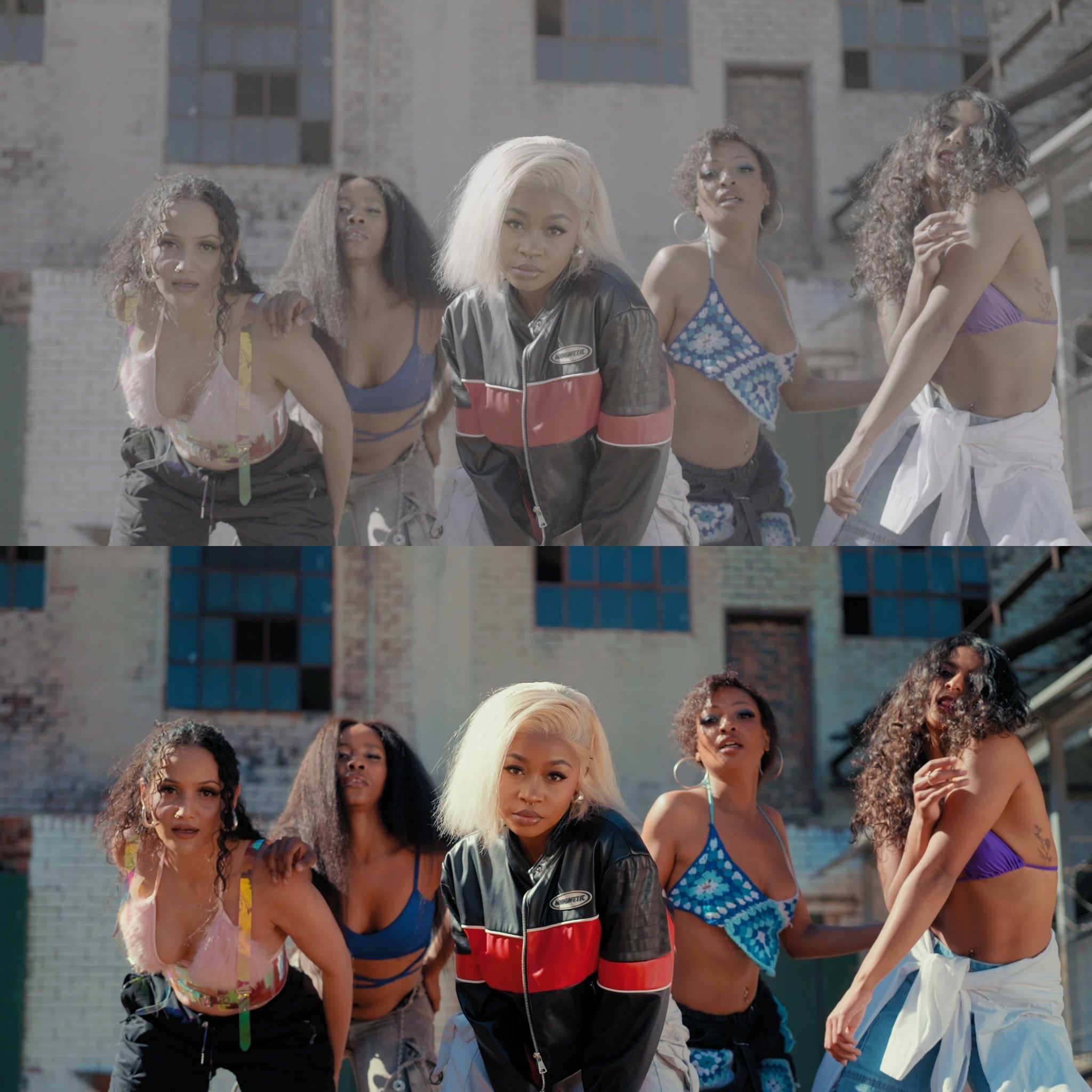 Before and after comparison showing color grading transformation using Candy LUT cinematic preset