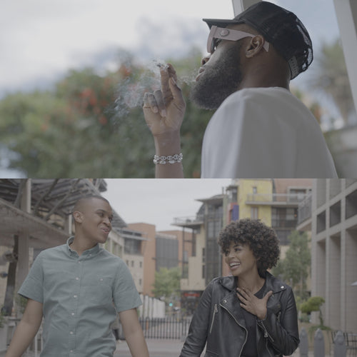 Collage of premium stock footage clips from footage bundle showing cinematic video examples